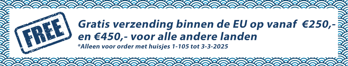 Gratis verzending op alle orders boven de 250,- (binnen de EU) en boven de 450,- voor alle overige landen